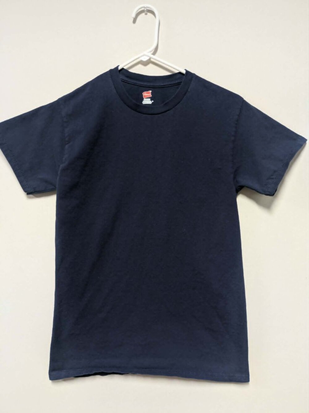 Hanes Navy Blue Blank Short Sleeve Crewneck T-Shirt Size Small